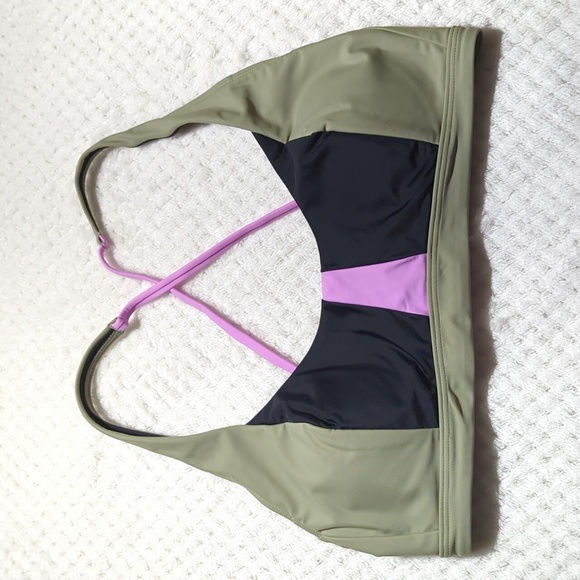 Prana Olive and Black Bikini Top - Picture 1 of 4